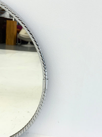 Vintage ronde spiegel met minimalistisch buisframe