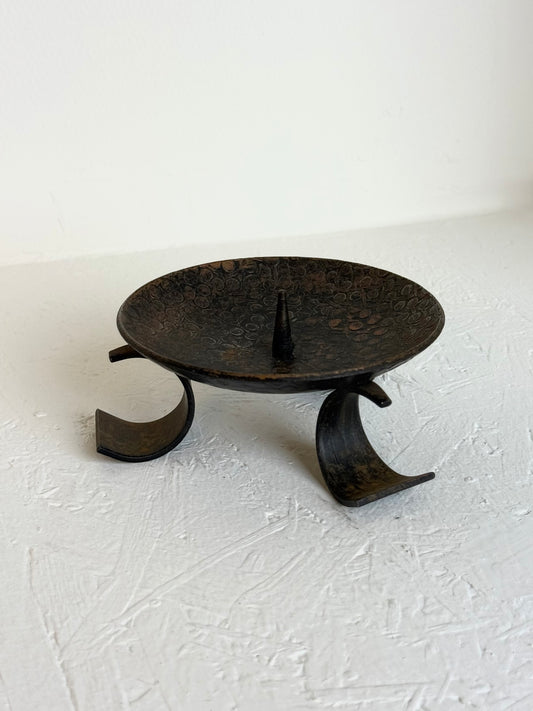 Vintage brutalistische ijzeren kandelaar