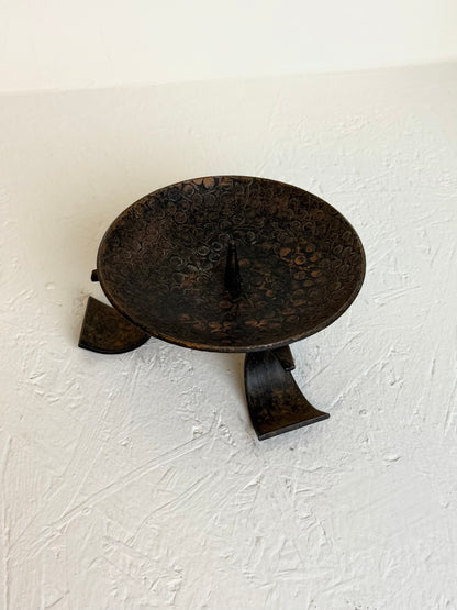 Vintage brutalistische ijzeren kandelaar