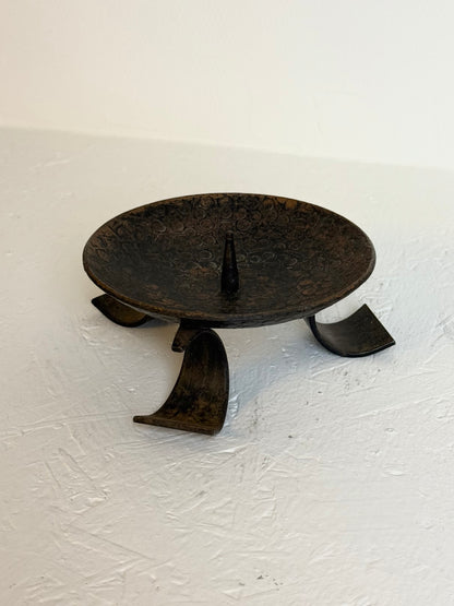 Vintage brutalistische ijzeren kandelaar