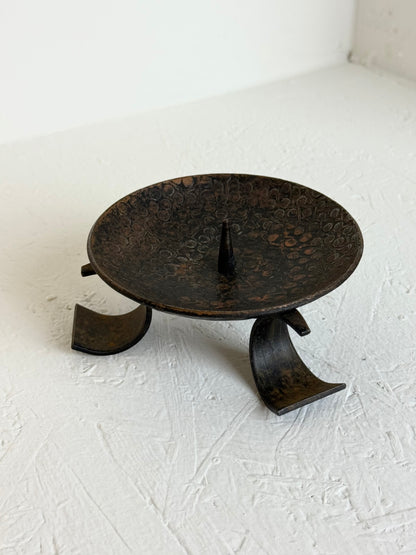 Vintage brutalistische ijzeren kandelaar