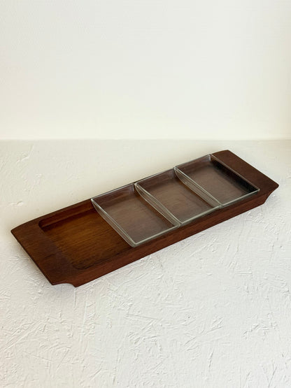 Mid century Deens teak houten serveerschaal