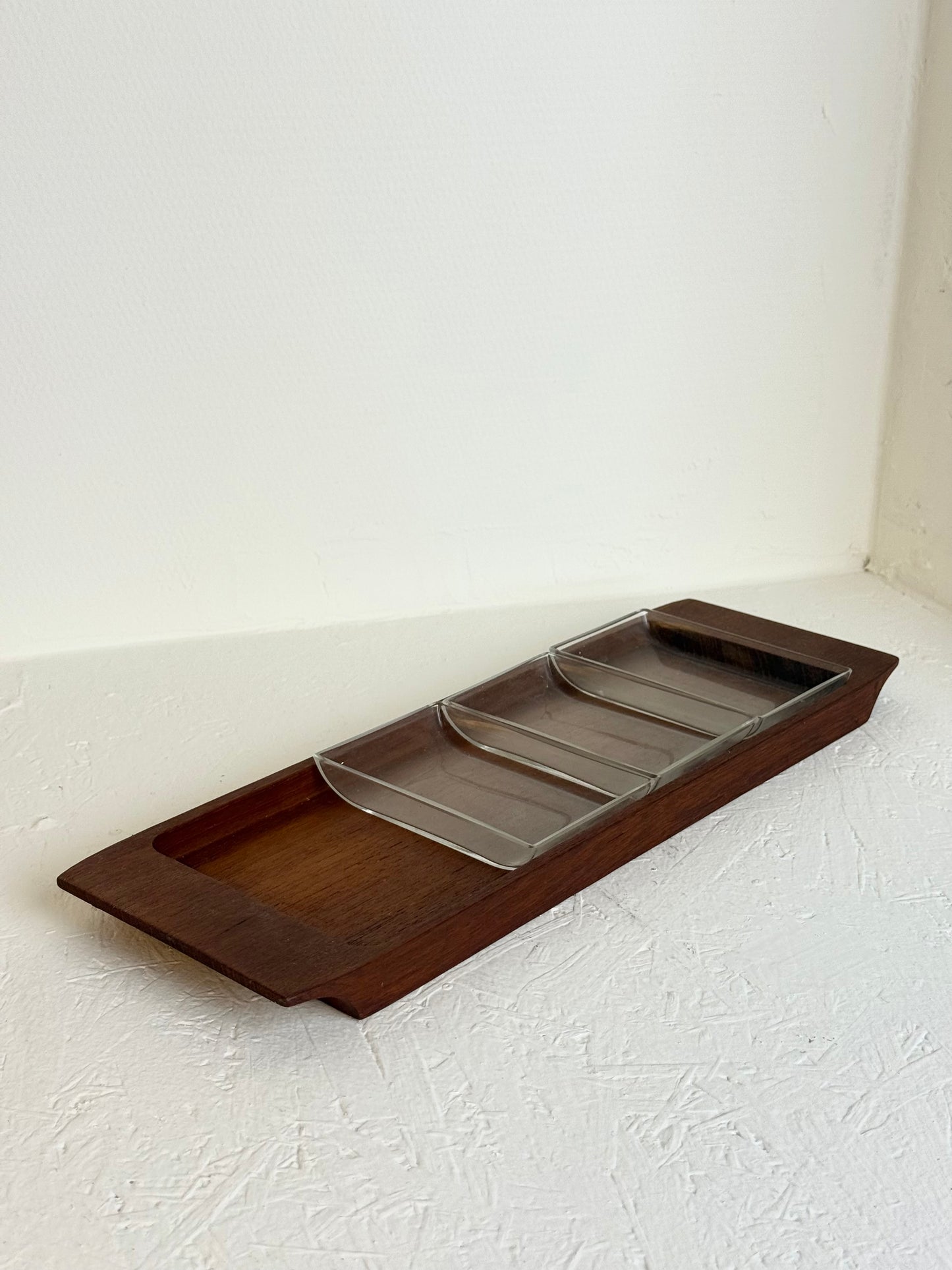 Mid century Deens teak houten serveerschaal