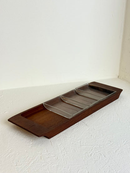 Mid century Deens teak houten serveerschaal