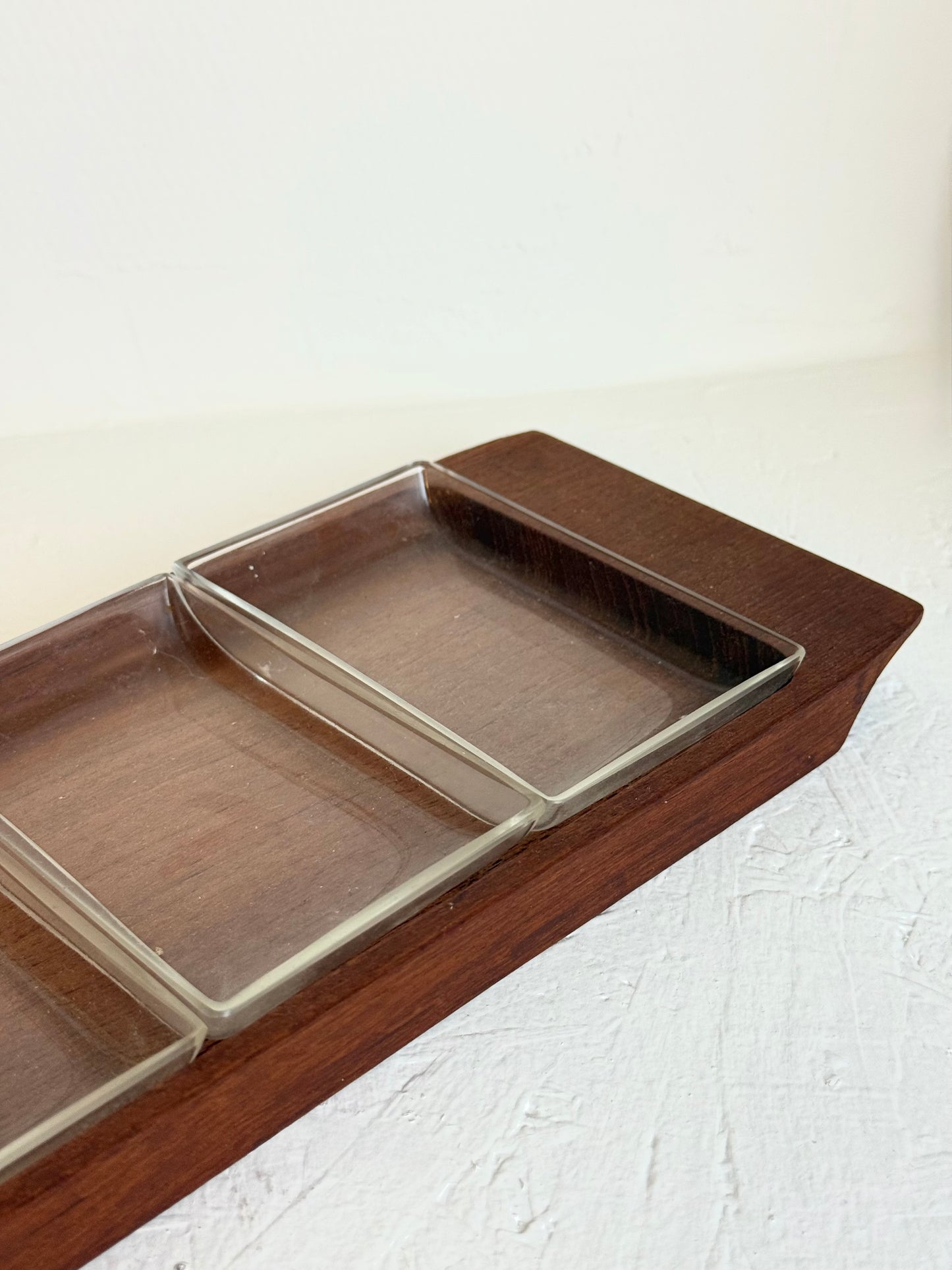 Mid century Deens teak houten serveerschaal