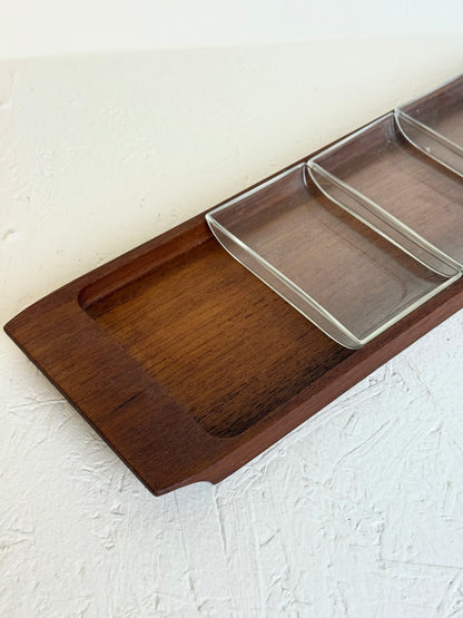 Mid century Deens teak houten serveerschaal