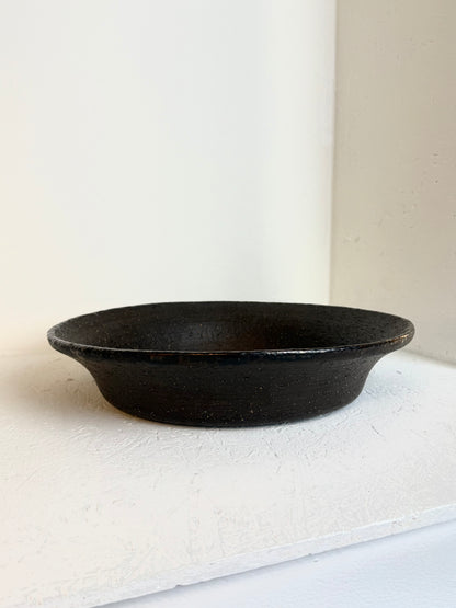 Vintage donkerbruine keramiekschaal