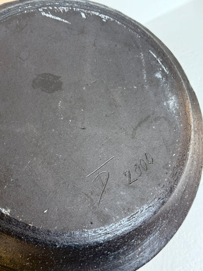 Vintage donkerbruine keramiekschaal