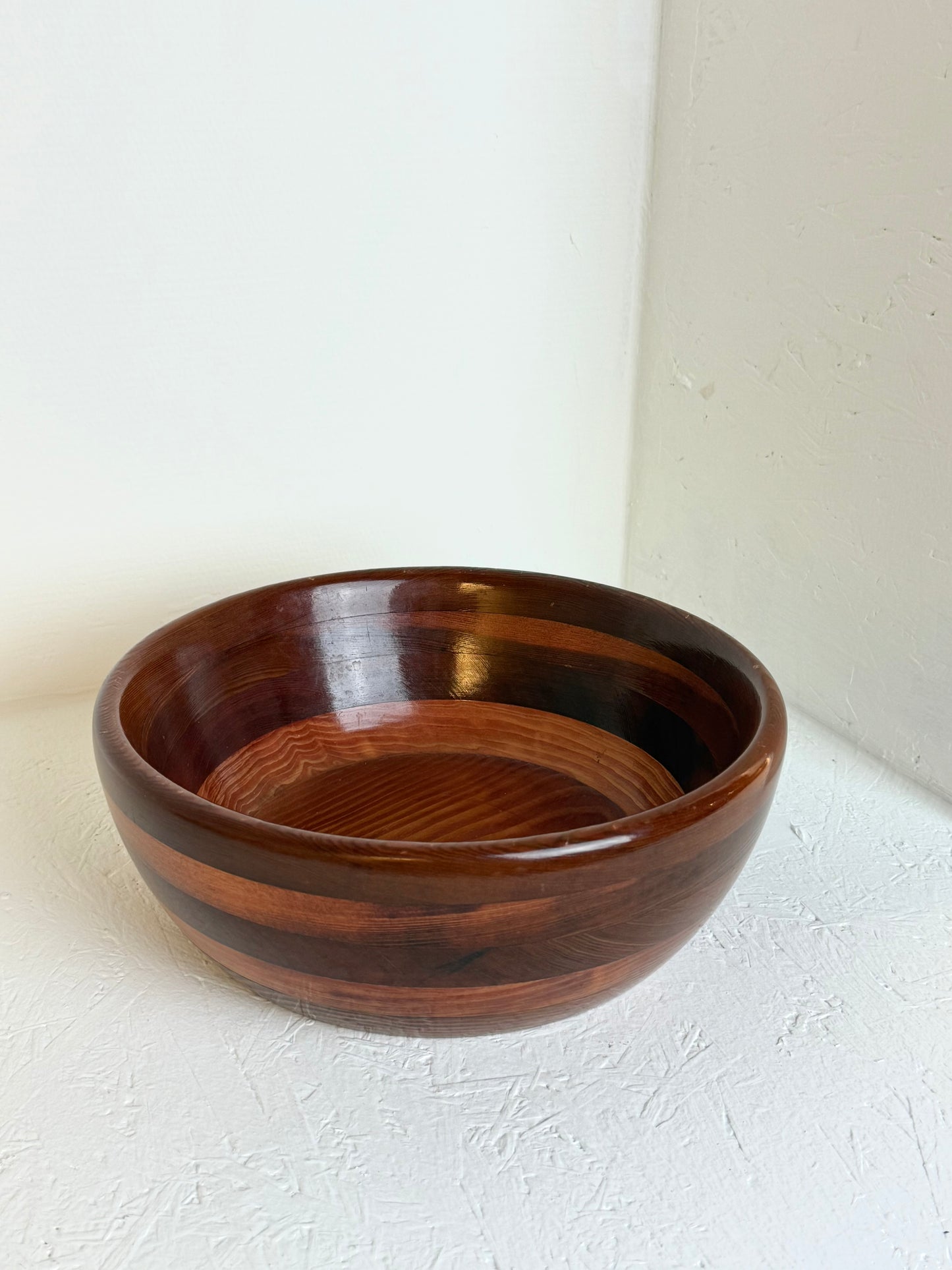 Vintage California Redwood houten ronde schaal