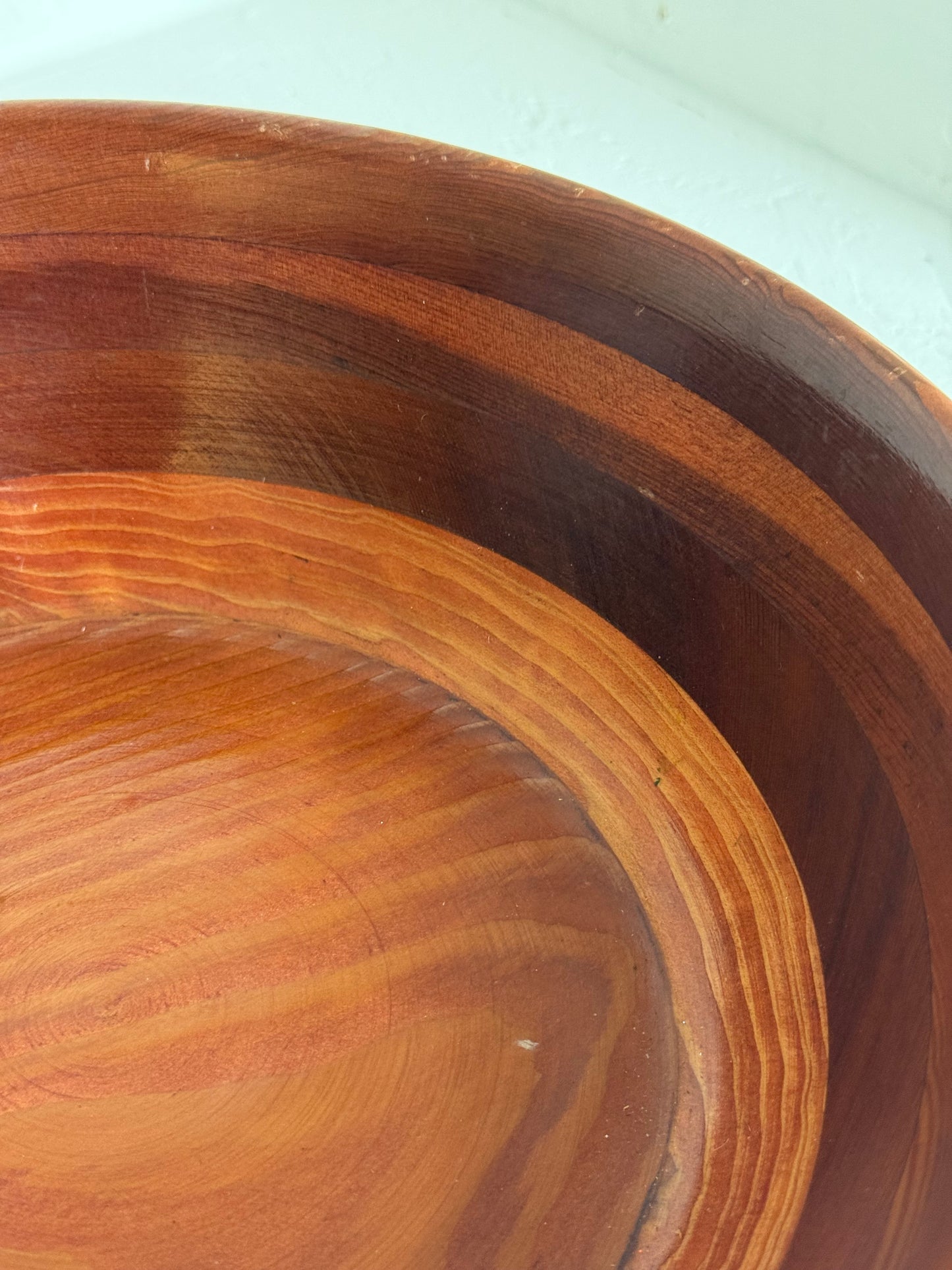 Vintage California Redwood houten ronde schaal