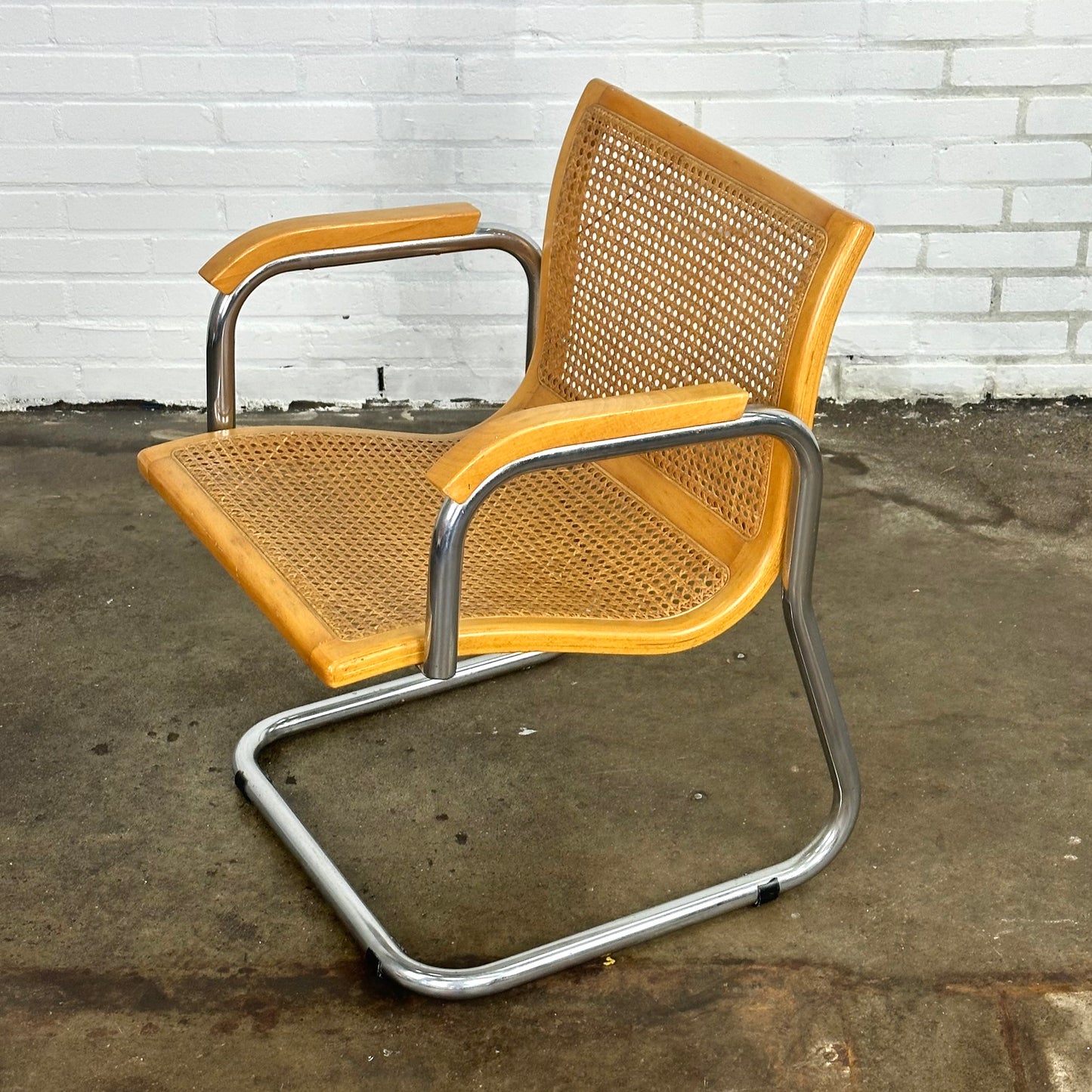 vintage webbing / rotan stoel