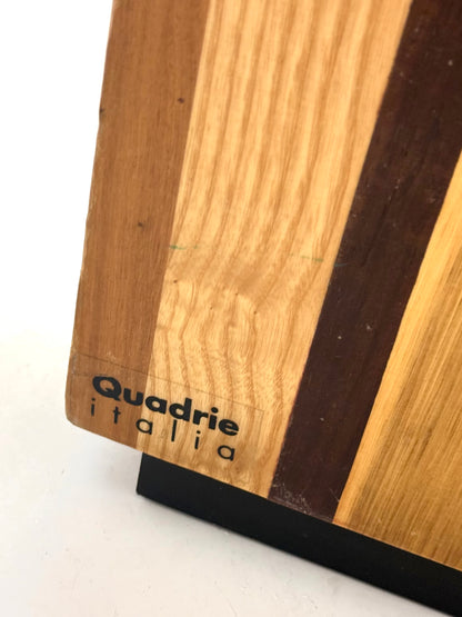 Sculpturale Italiaanse salontafel met geometrisch houten onderstel