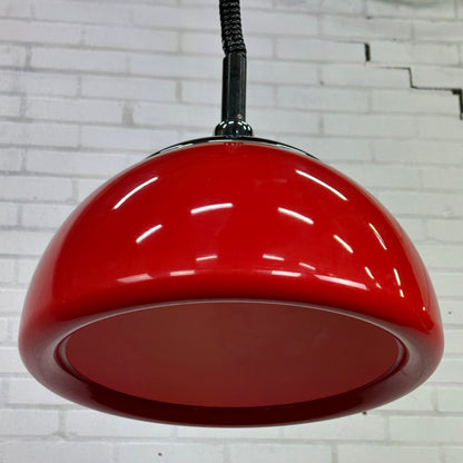 Rode space age hanglamp van Cosack Leuchten