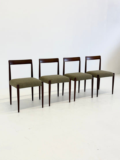 Set van 4 Lübke eetkamerstoelen met palissander hout