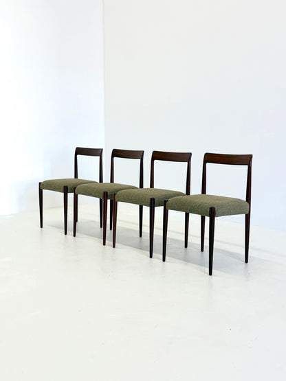 Set van 4 Lübke eetkamerstoelen met palissander hout