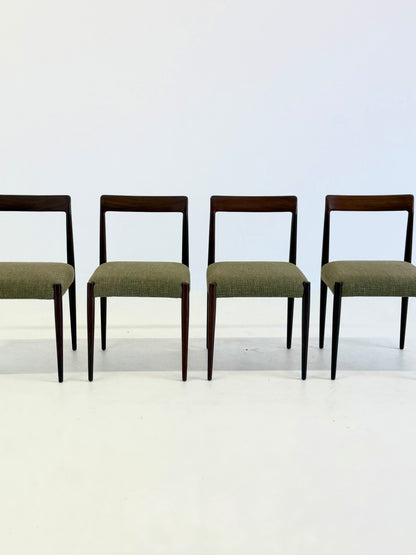 Set van 4 Lübke eetkamerstoelen met palissander hout