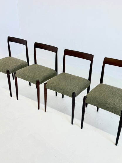 Set van 4 Lübke eetkamerstoelen met palissander hout