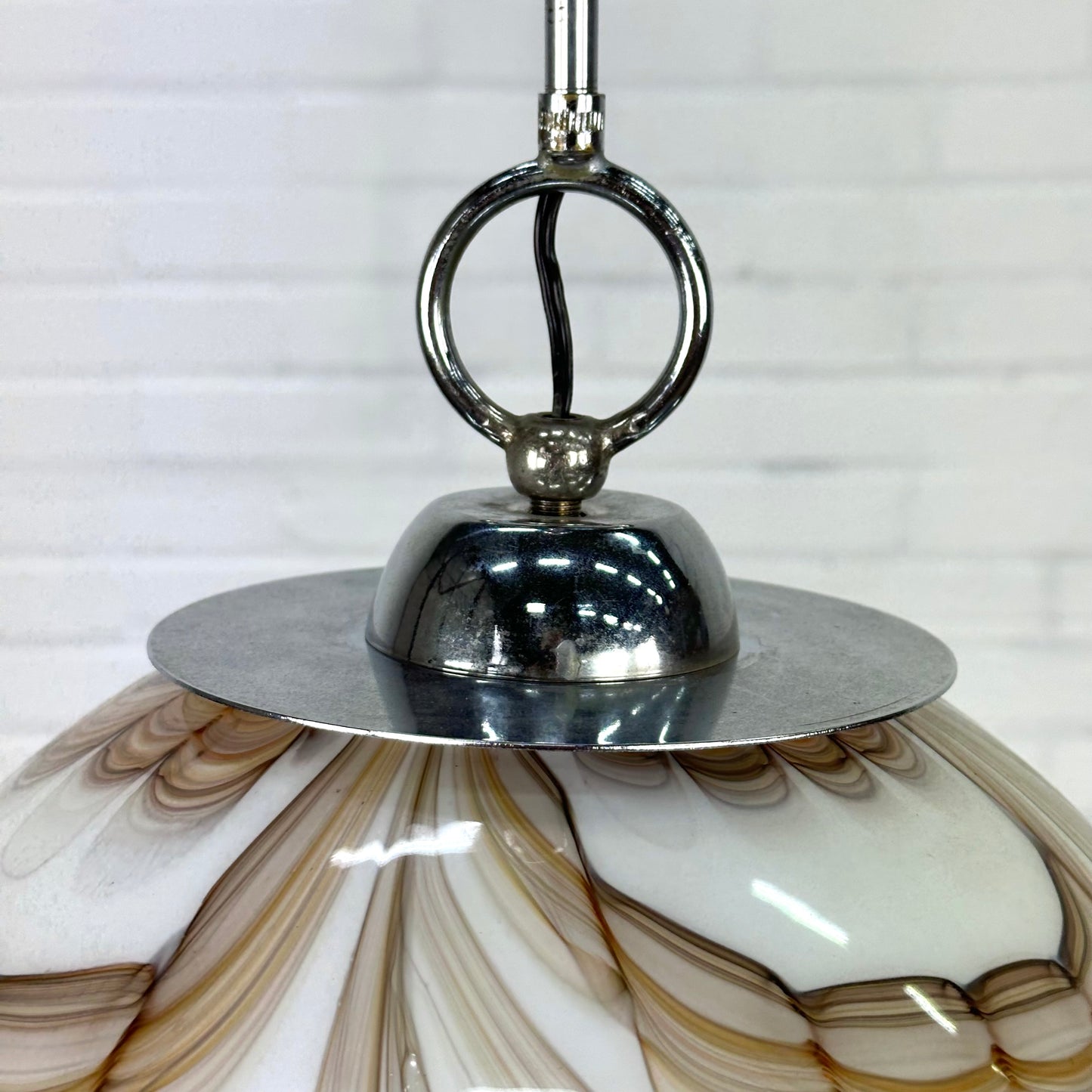 Vintage gestreepte murano hanglamp