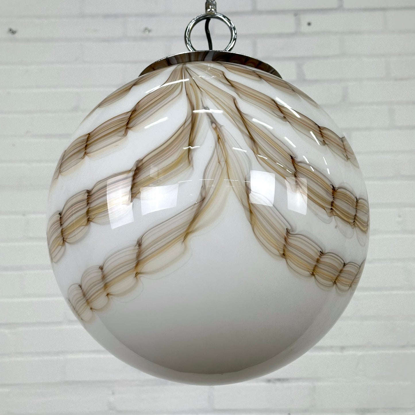 Vintage gestreepte murano hanglamp