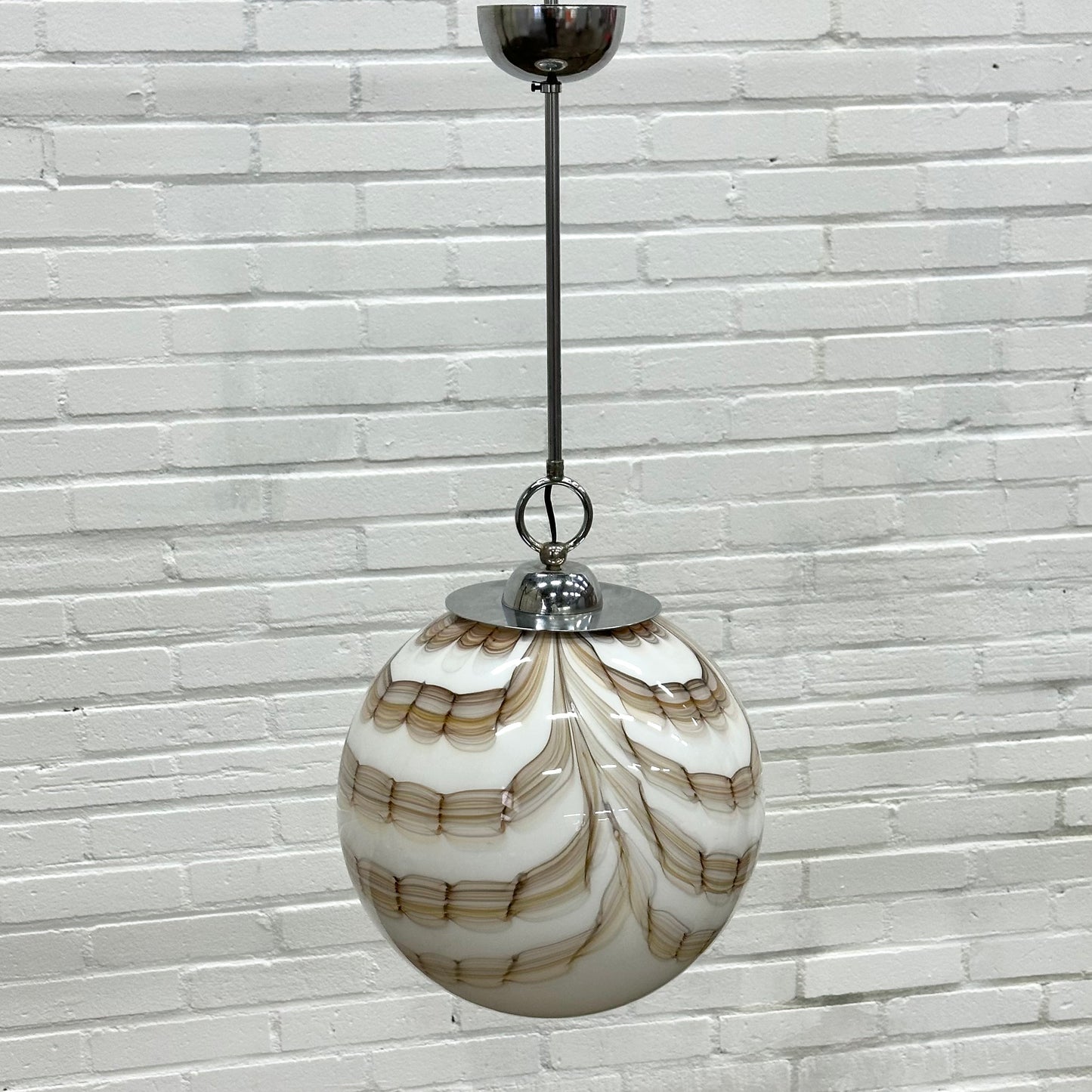 Vintage gestreepte murano hanglamp