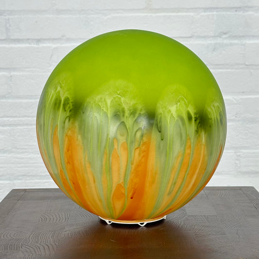 Bol lamp oranje/ groen van Tischlampe Kugel