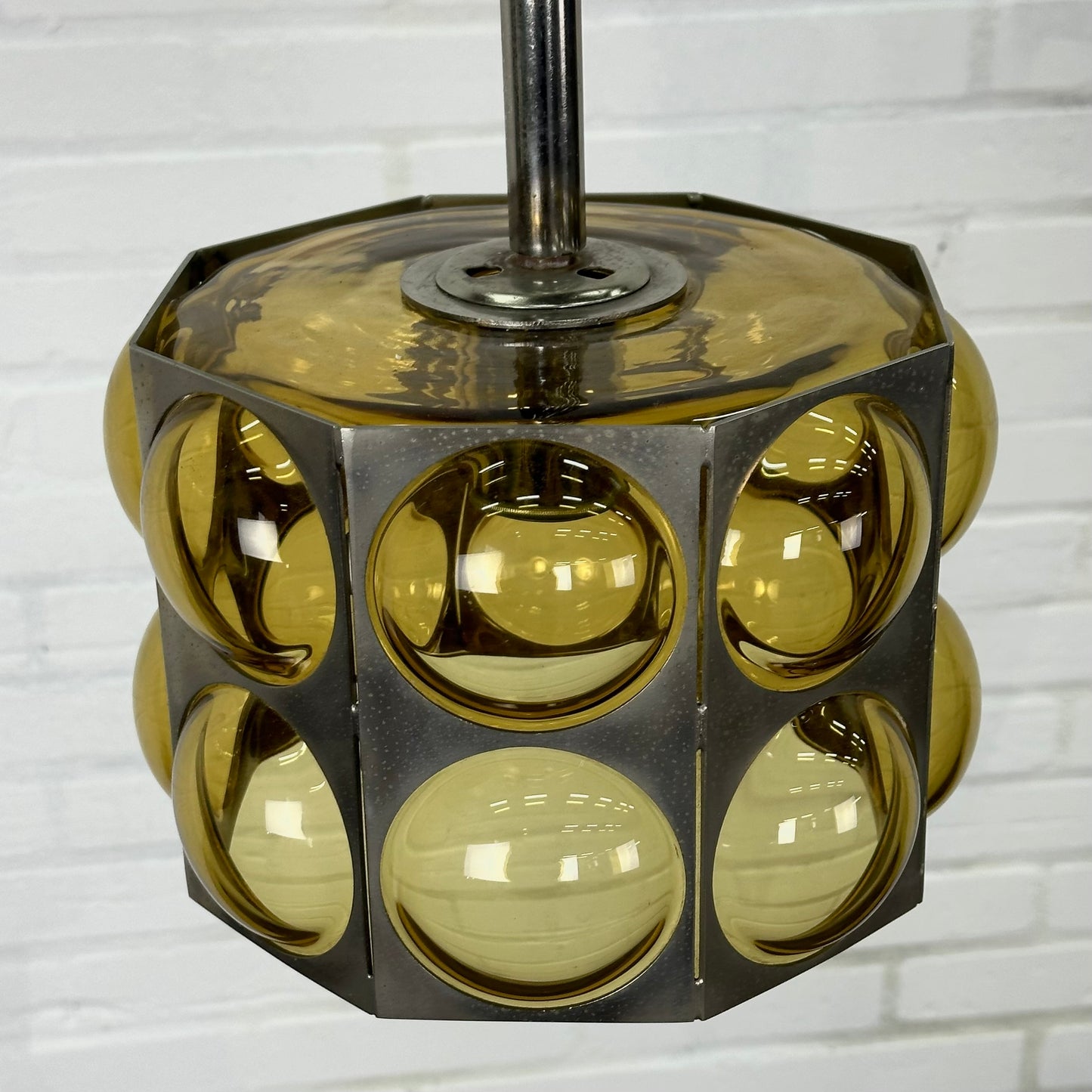 Vintage glazen space age hanglamp