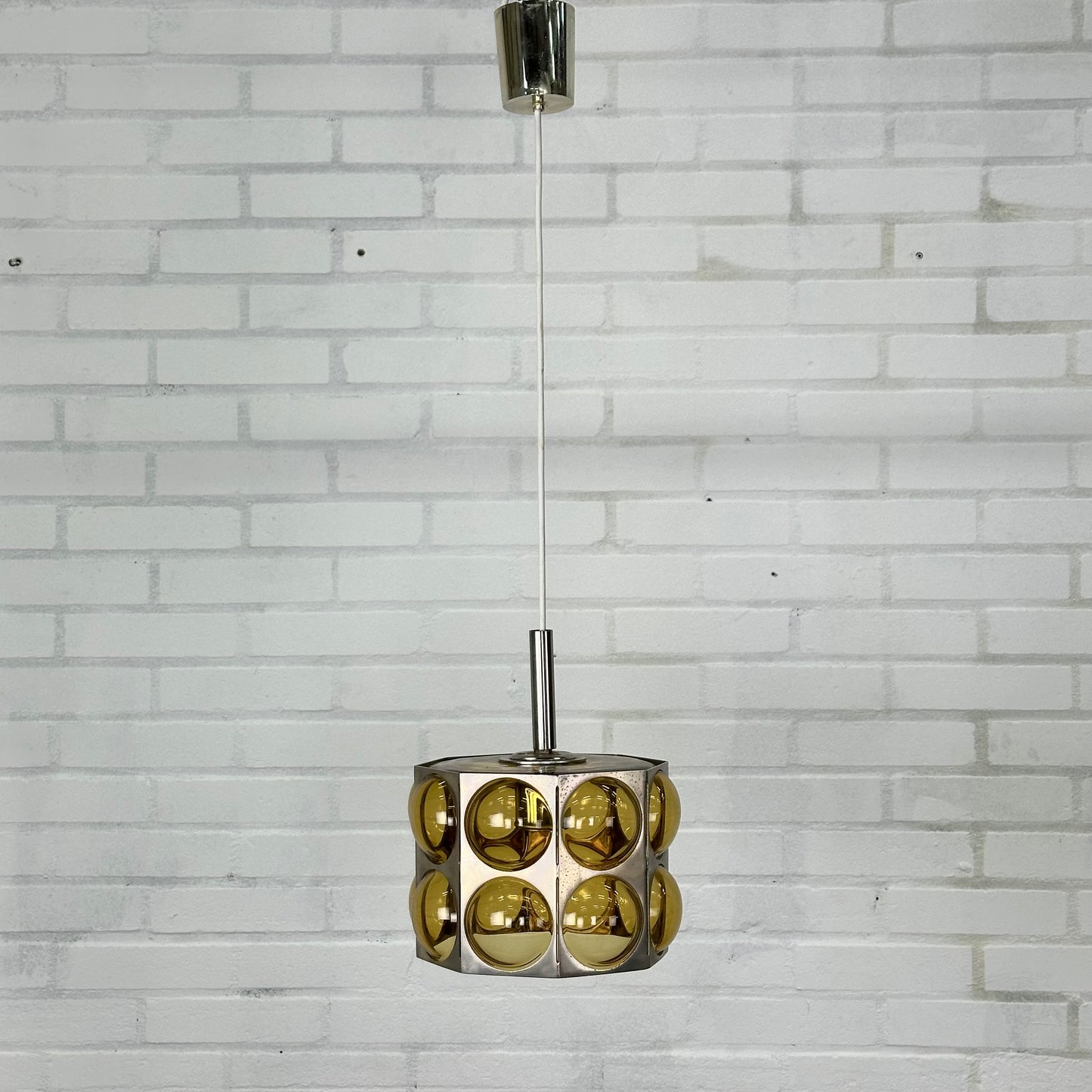 Vintage glazen space age hanglamp