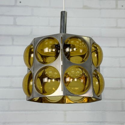 Vintage glazen space age hanglamp