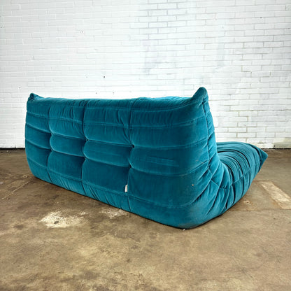 Originele Ligne Roset Togo 3-zits velvet petrol