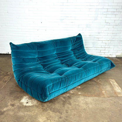 Originele Ligne Roset Togo 3-zits velvet petrol