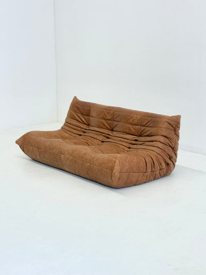 Ligne Roset Togo 3-zits in cognac leer