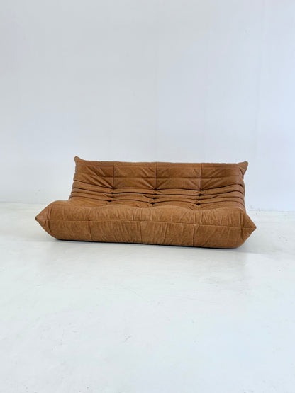 Ligne Roset Togo 3-zits in cognac leer