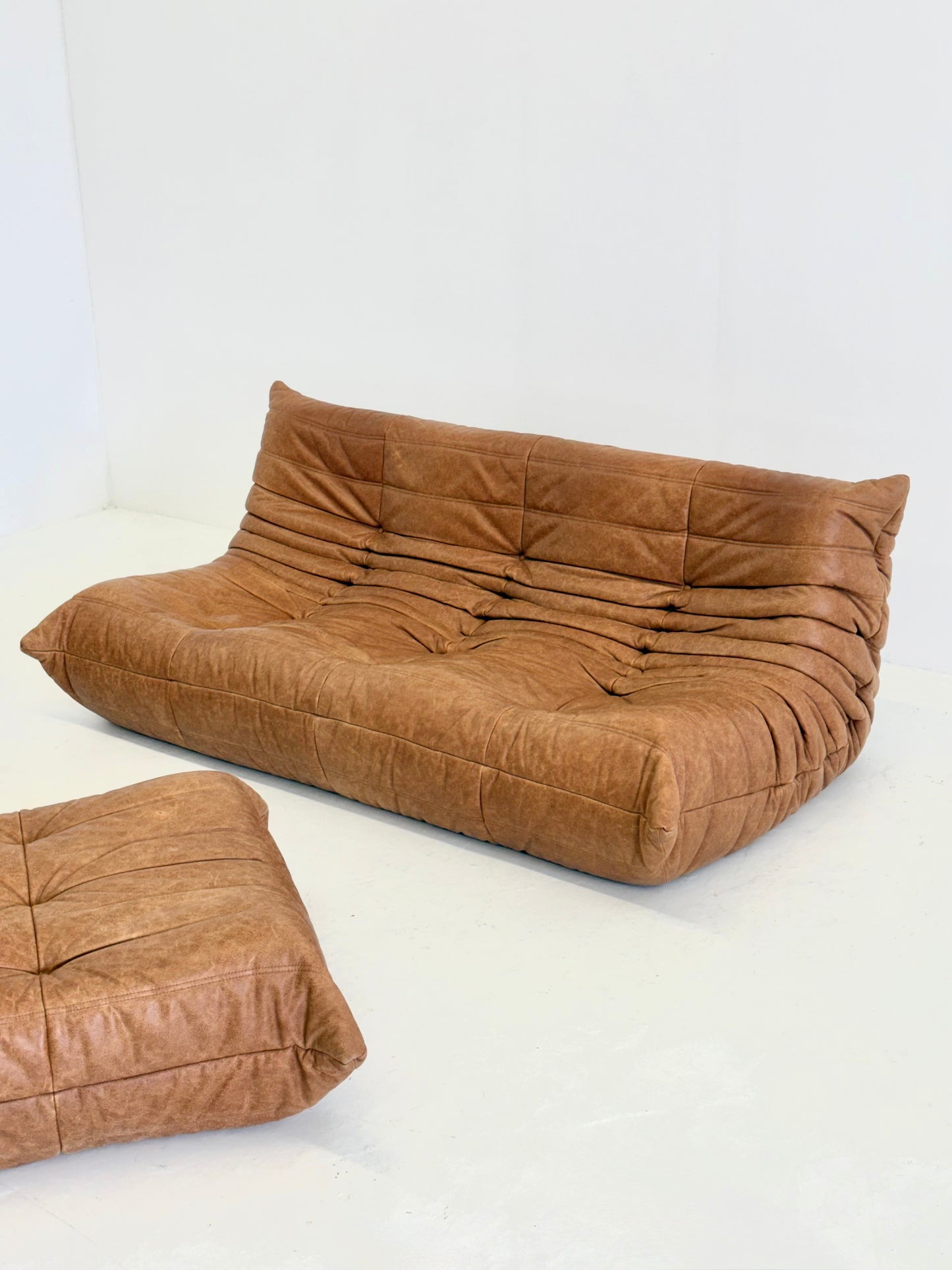Ligne Roset Togo 3-zits in cognac leer