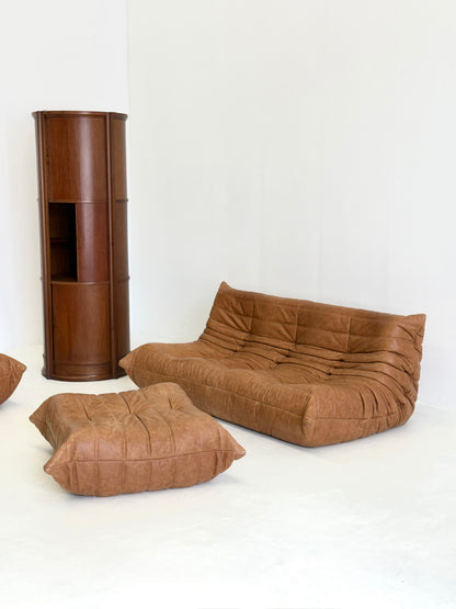 Ligne Roset Togo 3-zits in cognac leer