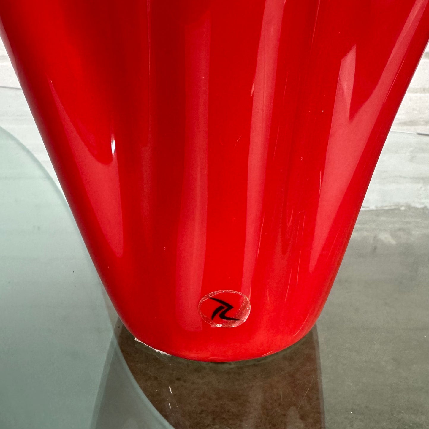Pleated design vase red