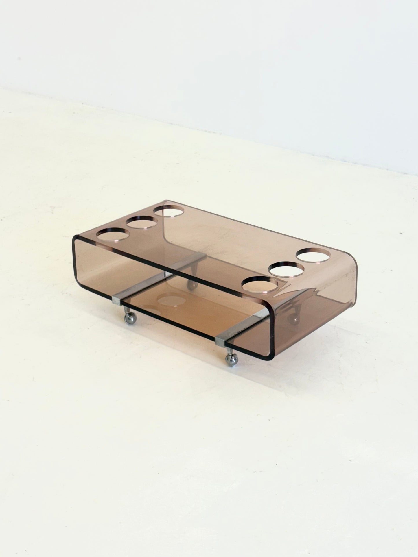 Lucite barwagen van Michel Dumas voor Roche Bobois