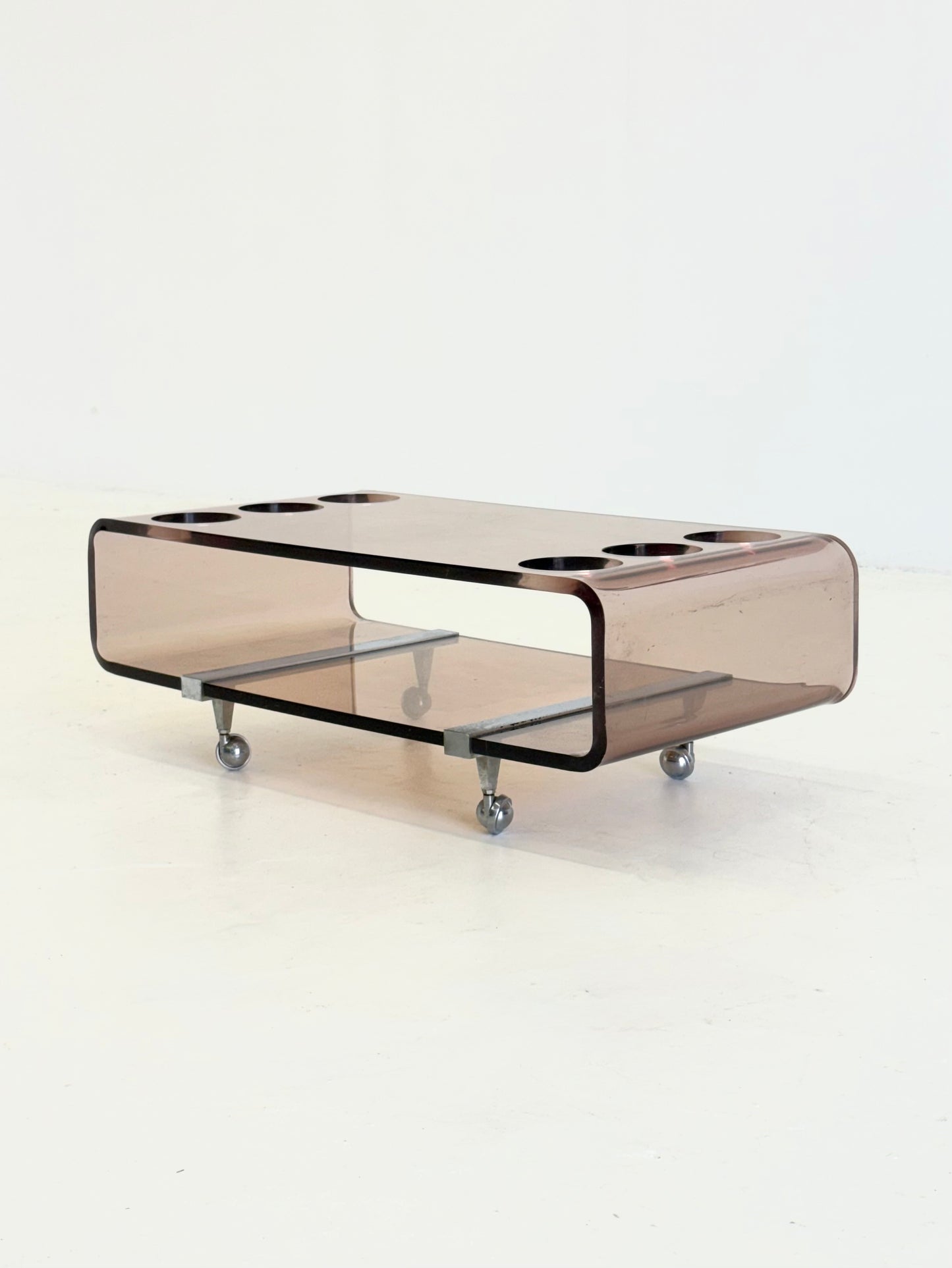 Lucite barwagen van Michel Dumas voor Roche Bobois