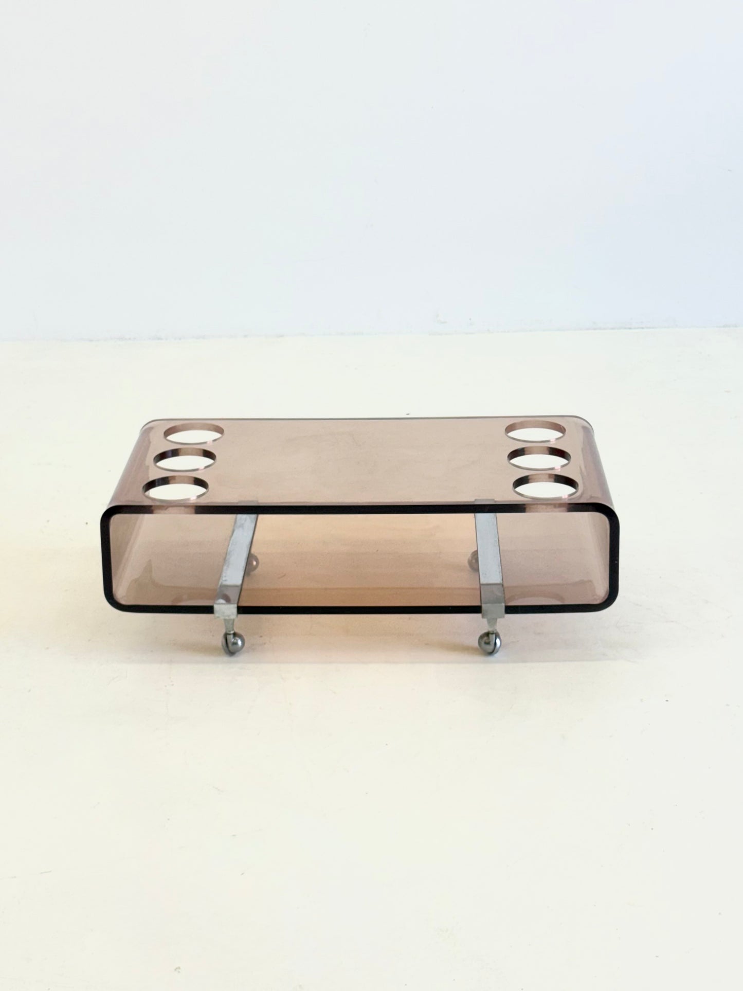 Lucite barwagen van Michel Dumas voor Roche Bobois