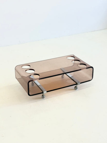 Lucite barwagen van Michel Dumas voor Roche Bobois