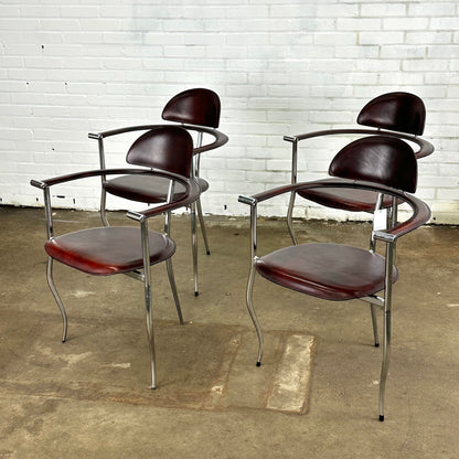 Set Marilyn Stiletto stoelen van Arrben Italy in bordeaux rood