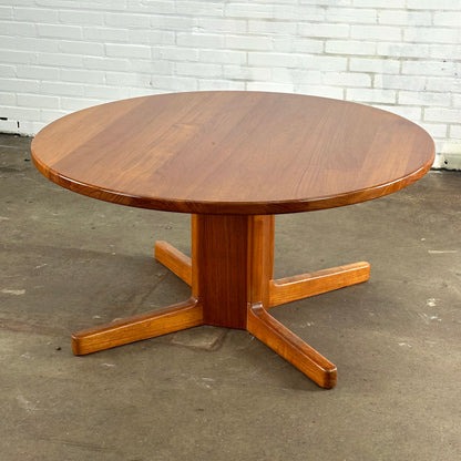 Verstelbare vintage teakhouten eettafel en salontafel