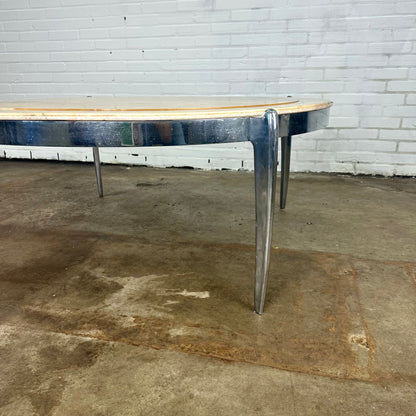 Coffee table made of marble and stainless steel