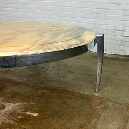 Coffee table made of marble and stainless steel