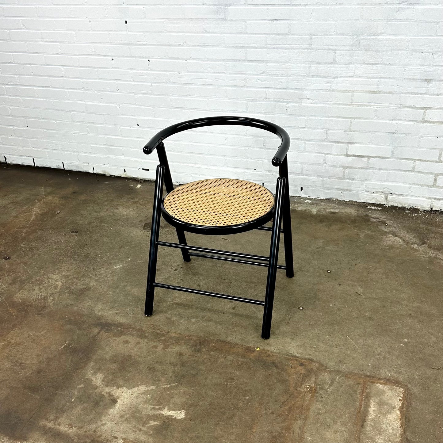 Vintage folding chair with rattan