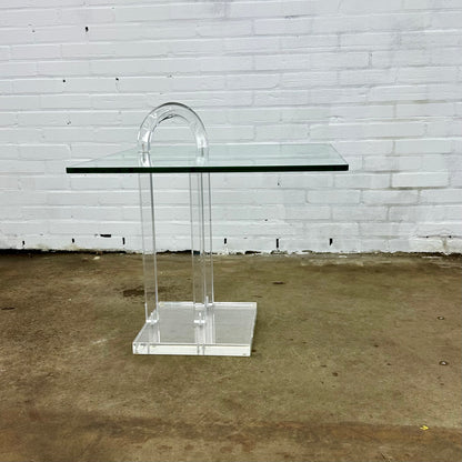 Vintage design plexiglas / glass side table