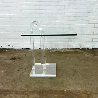 Vintage design plexiglas / glass side table