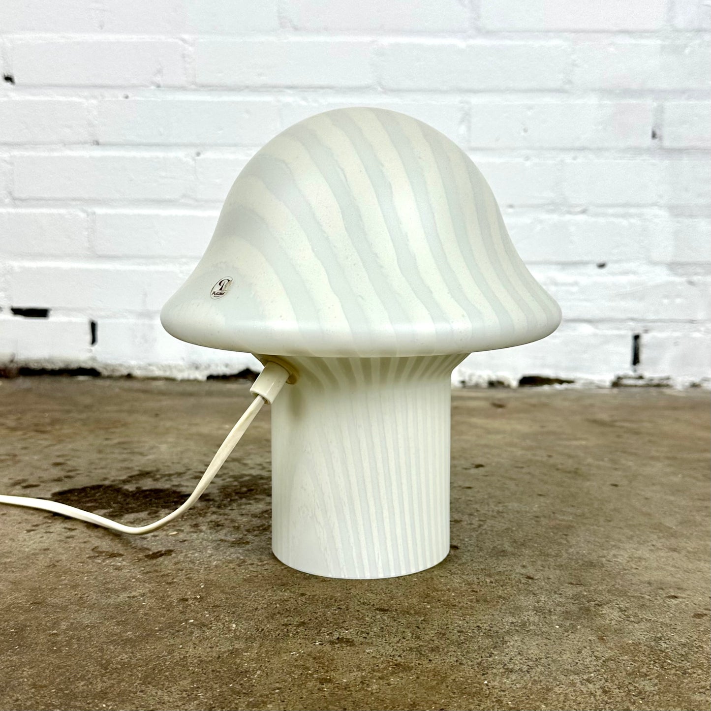 Gestreepte Peill & Putzler paddenstoel tafellamp / bureaulamp