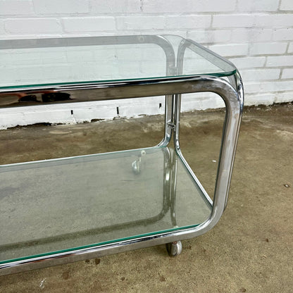 Vintage chromen trolley / salontafel