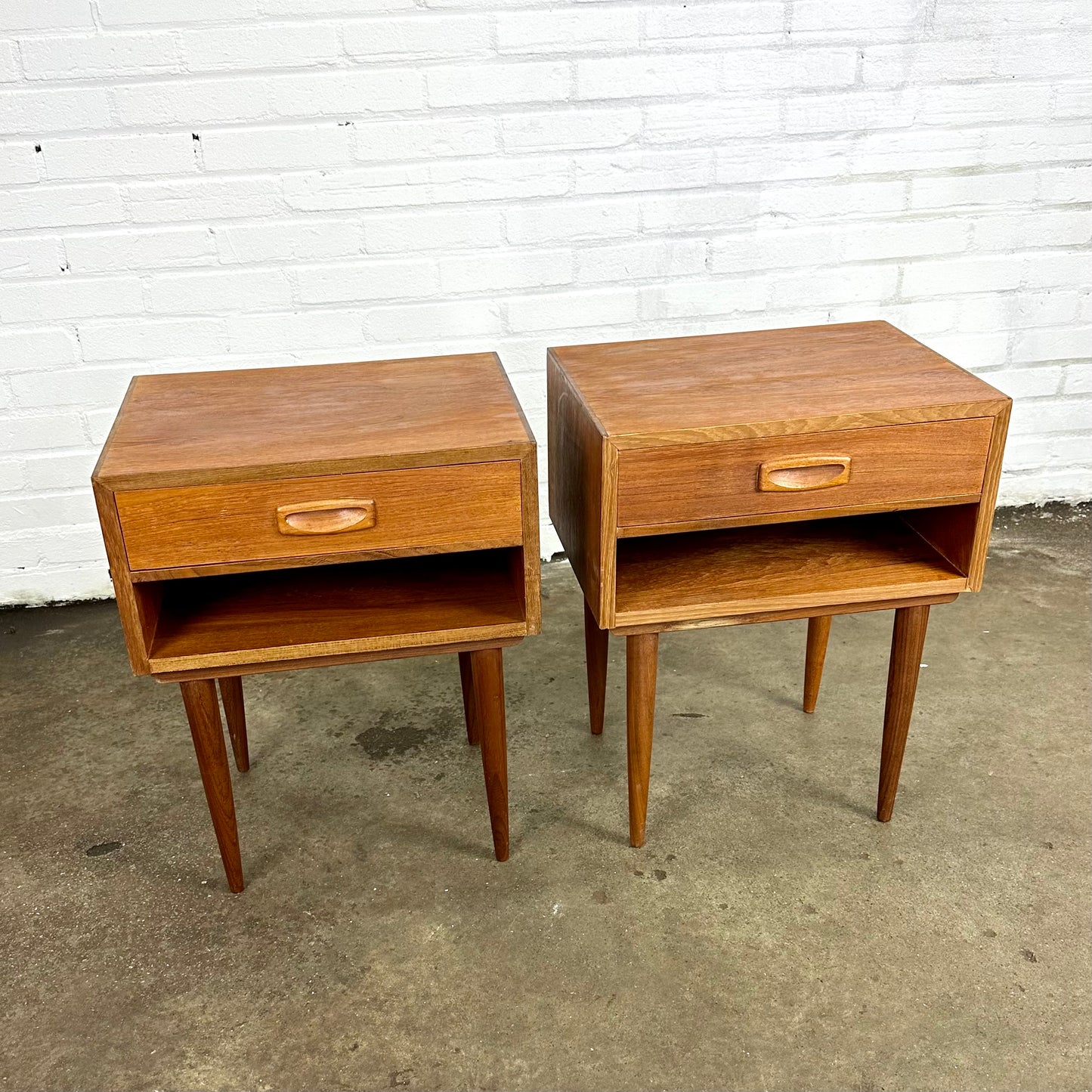 Danish design bedside tables made of teak wood - set of 2