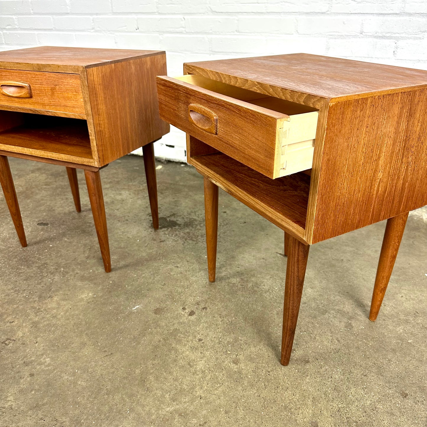 Danish design bedside tables made of teak wood - set of 2